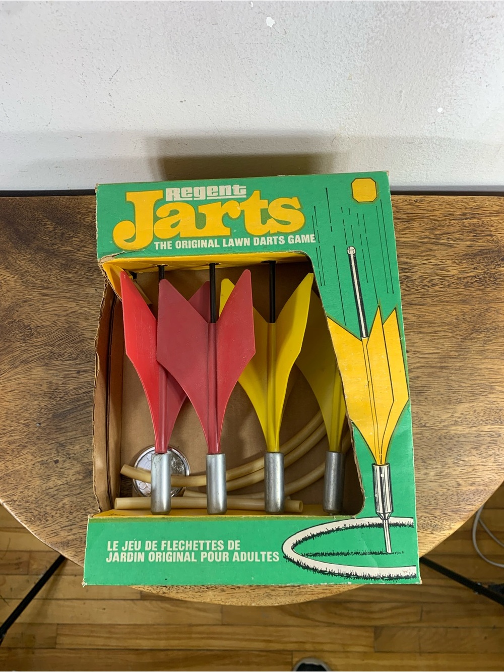 Vintage 1970s  Regent Jarts Lawn Darts Game Set Original Box 4 Darts